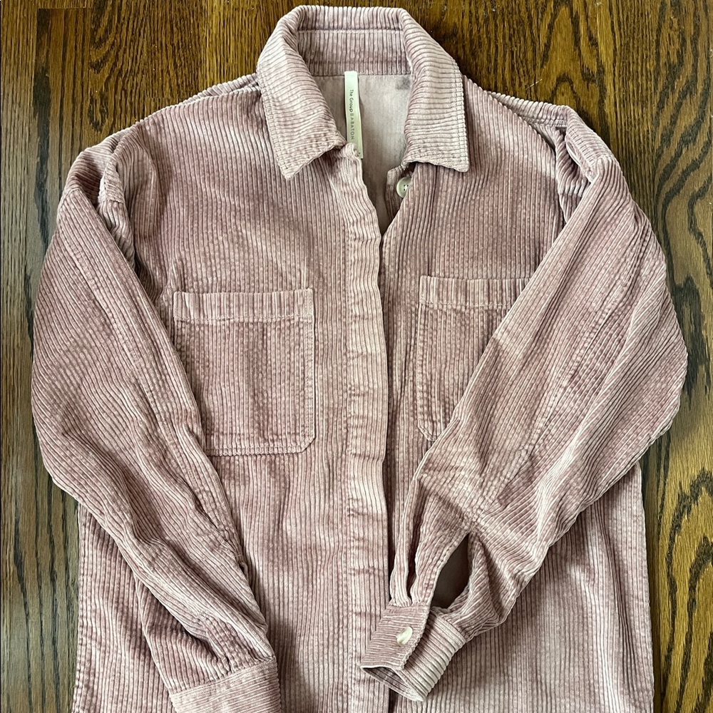 Group Babaton pink corduroy shirt jacket, M